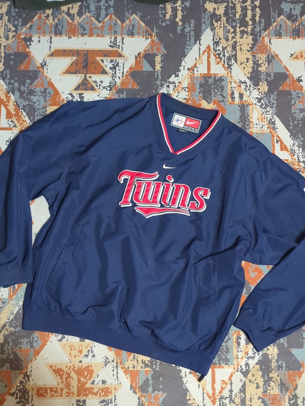 vintage 90s Nike MLB Minnesota Twins center-swoosh pullover windbreaker jacket
